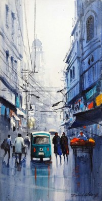 Zahid Ashraf, 12 x 24 inch, Acrylic on Canvas, Cityscape Painting, AC-ZHA-138